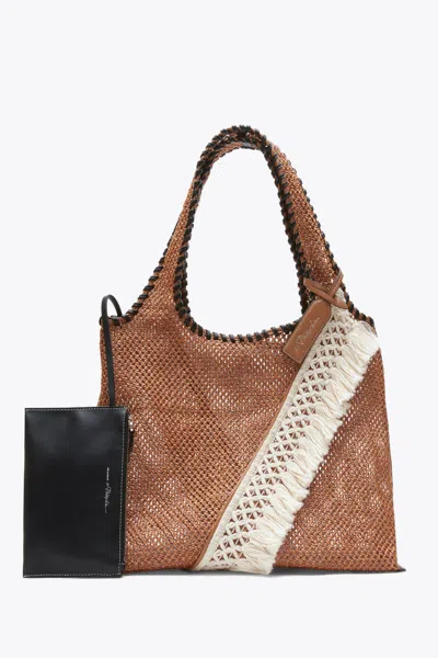 3.1 Phillip Lim Raffia Fringe Market Tote In Brown