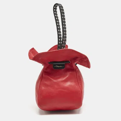 Pre-owned 3.1 Phillip Lim Red/black Leather Mini Ray Glove Pouch