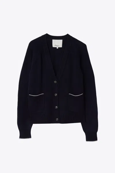 3.1 Phillip Lim Relaxed Cardigan With Contrast Trims In Green