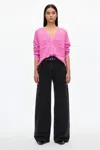 3.1 Phillip Lim Relaxed Cardigan With Contrast Trims In Hot Pink