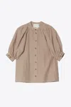 3.1 Phillip Lim Relaxed Lantern Sleeve Button Up Blouse In Brown