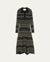 3.1 Phillip Lim Reversible Long-sleeve Striped Maxi Dress In Black Multi
