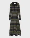 3.1 Phillip Lim Reversible Long-sleeve Striped Maxi Dress In Black Multi