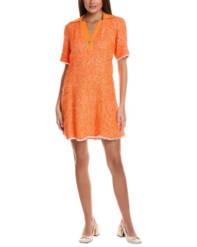 3.1 Phillip Lim Rib Collar Spring Tweed Polo Dress In Yellow