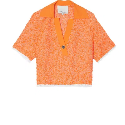 3.1 Phillip Lim Rib Collar Tweed Polo
