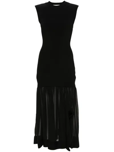 3.1 Phillip Lim Ribbed-knit Midi Dress In Black