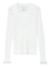 3.1 Phillip Lim Shadow Stripe Pullover Polo In White