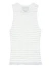 3.1 Phillip Lim Ribbed-knit Ruffled Top In White