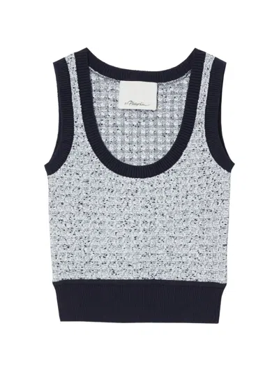 3.1 Phillip Lim Ribbed-trim Top In Gray