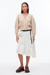 3.1 Phillip Lim Ripstop Asymmetric Skirt With Ruching In White