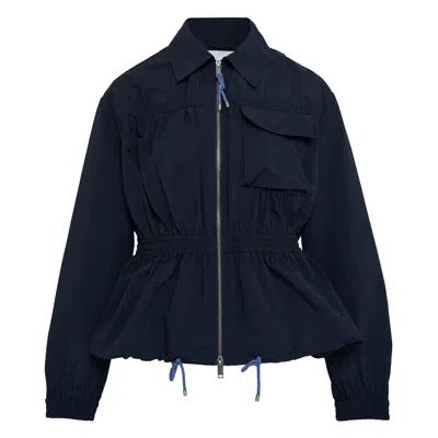 3.1 Phillip Lim Ripstop Ruched Jacket In Blue