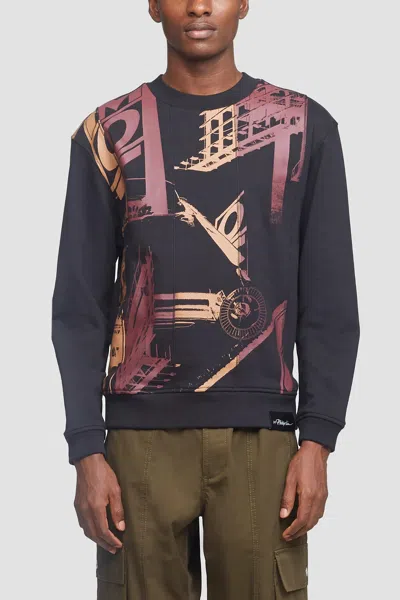 3.1 Phillip Lim Roadster Print Sweatshirt In Blk Multi
