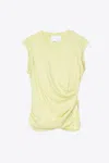 3.1 Phillip Lim Rolled Sleeve Draped Jersey Tank In Limelight