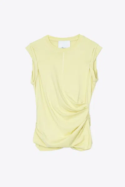 3.1 Phillip Lim Rolled Sleeve Draped Jersey Tank In Limelight