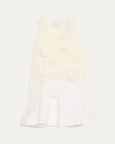 3.1 Phillip Lim Rosette Double-layered Tank Dress In Ivory-wht