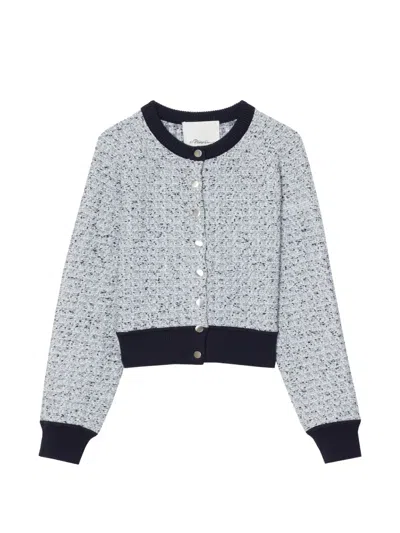 3.1 Phillip Lim Round-neck Button Cardigan In Gray