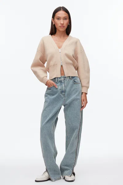 3.1 Phillip Lim Round Sleeve Zip Cardigan In Gold