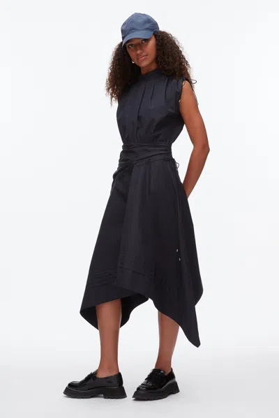 3.1 Phillip Lim Ruched Handkerchief Hem Dress In Blue