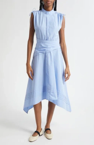 3.1 Phillip Lim Ruched Handkerchief Midi Dress In Blue