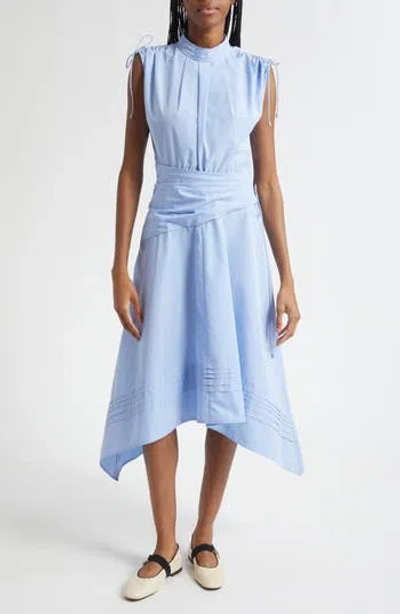 3.1 Phillip Lim Ruched Handkerchief Midi Dress In Blue