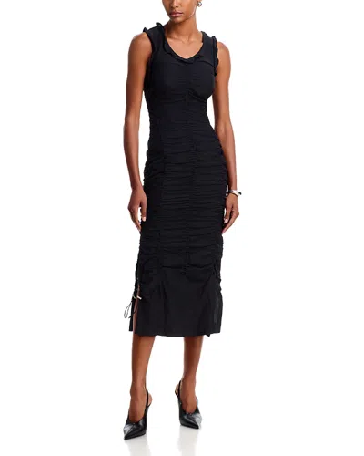 3.1 Phillip Lim Ruched Tank Midi Dress In Black