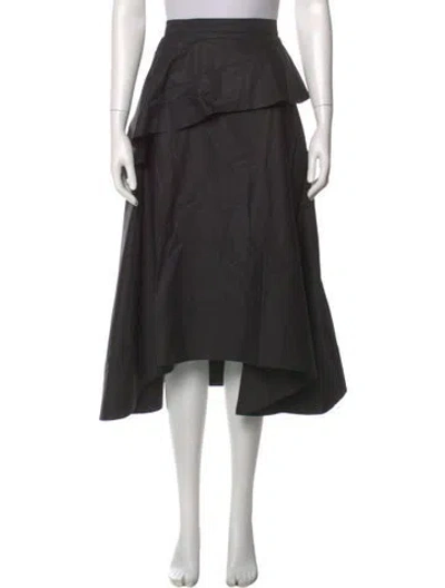 Pre-owned 3.1 Phillip Lim Ruffle Embellishment Midi Length Skirt In Black