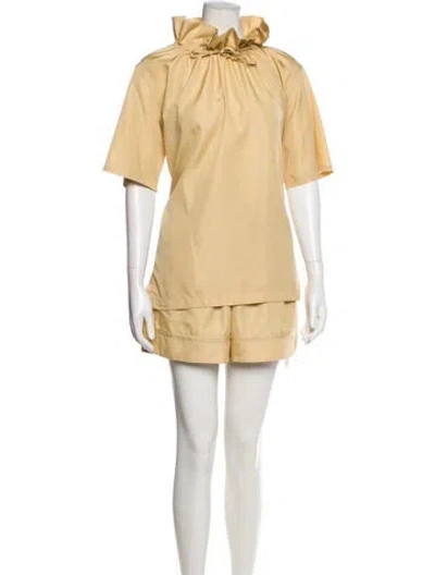 Pre-owned 3.1 Phillip Lim Ruffle Embellishment Short Set In Neutral