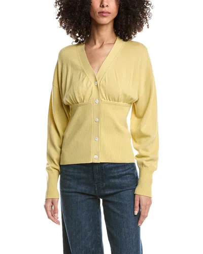 3.1 Phillip Lim Ruffle Seamed Wool-blend Cardigan In Yellow