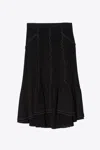 3.1 Phillip Lim Ruffle Skirt With Contrast Topstitching In Black