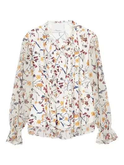 3.1 PHILLIP LIM RUFFLED FLORAL-PRINT BLOUSE