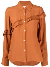 3.1 Phillip Lim Ruffled Long-sleeve Shirt In Rust