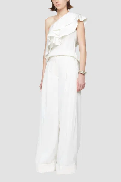 3.1 Phillip Lim Ruffled One Shoulder Top In White