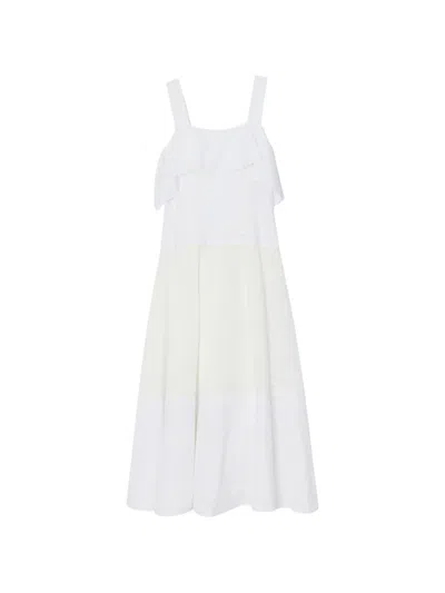 3.1 Phillip Lim Ruffled Panelled Midi Dress In White