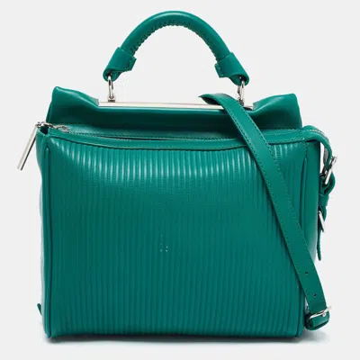 3.1 Phillip Lim Ryder Green Leather Top Handle Bags In Blue