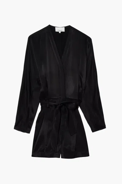 3.1 Phillip Lim Satin Belted Romper In Black