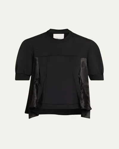 3.1 PHILLIP LIM SATIN COMBO FLOUNCE TOP