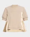 3.1 Phillip Lim Satin Combo Flounce Top