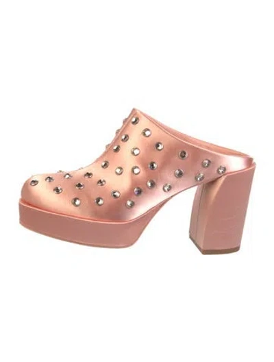 Pre-owned 3.1 Phillip Lim Satin Crystal Embellishments Mules In Pink