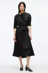 3.1 Phillip Lim Satin Knotted Drape Dress In Black