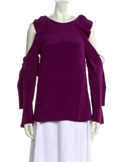 Pre-owned 3.1 Phillip Lim Satin Scoop Neck Blouse In Purple