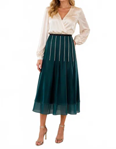 3.1 Phillip Lim Satin Skirt In Green In Multi