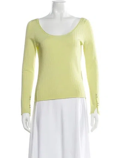 Pre-owned 3.1 Phillip Lim Scoop Neck Long Sleeve Top In Yellow