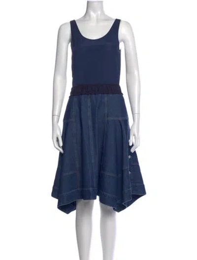 Pre-owned 3.1 Phillip Lim Scoop Neck Midi Length Dress In Blue
