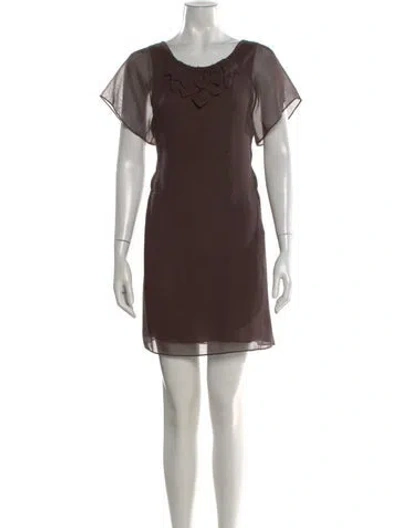 Pre-owned 3.1 Phillip Lim Scoop Neck Mini Dress In Brown