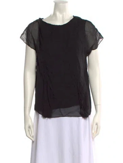 Pre-owned 3.1 Phillip Lim Scoop Neck Short Sleeve Blouse In Black