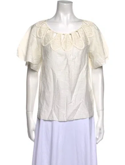 Pre-owned 3.1 Phillip Lim Scoop Neck Short Sleeve Blouse In Neutral