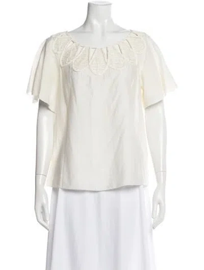 Pre-owned 3.1 Phillip Lim Scoop Neck Short Sleeve Blouse In Neutrals