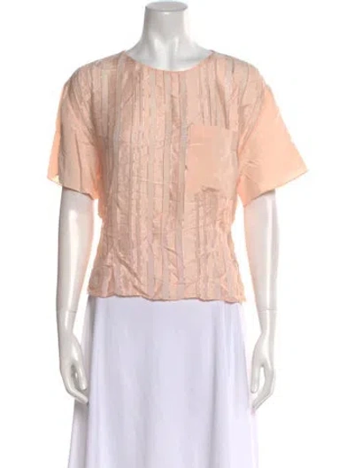 Pre-owned 3.1 Phillip Lim Scoop Neck Short Sleeve Blouse In Pink