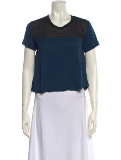 Pre-owned 3.1 Phillip Lim Scoop Neck Short Sleeve Crop Top In Multi
