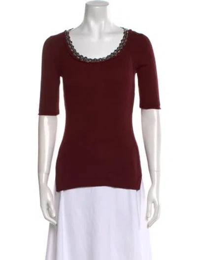 Pre-owned 3.1 Phillip Lim Scoop Neck Short Sleeve T-shirt In Burgundy